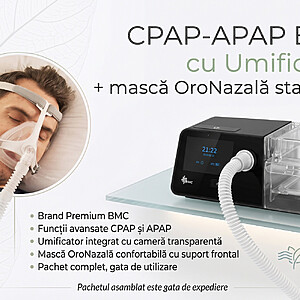 APAP BMC + umidificator + mască OROnazală STANDARD