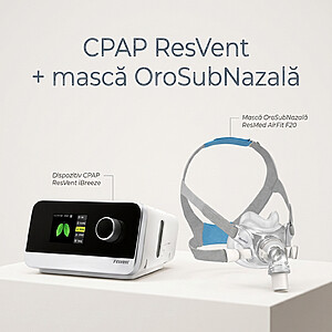 APAP IBreeze + Umidificator + mască OROsubNAZALĂ PREMIUM