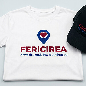 Tricou și șapcă personalizate din colecția - FERICIREA este drumul, NU destinația!