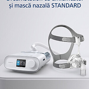 Dispozitiv CPAP/APAP Philips DreamStation cu umidificator și mască naszală STANDARD