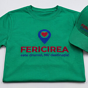 Tricou și șapcă personalizate din colecția - FERICIREA este drumul, NU destinația!